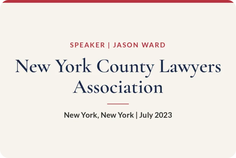 New York County Lawyers Association, New York, July 2023